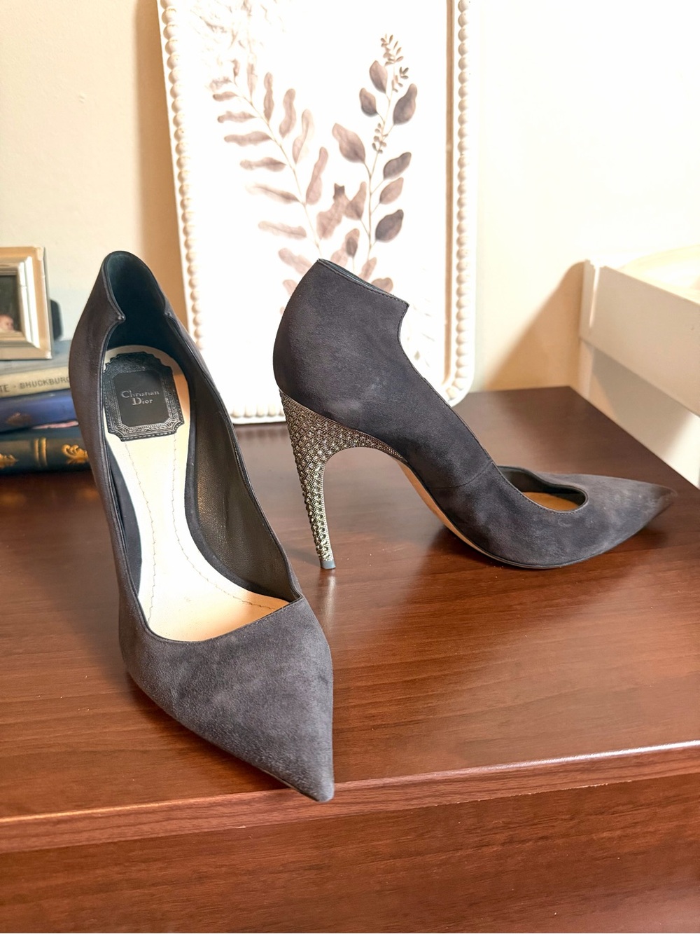 Dior Suede Crystal Pumps | Size 38 (US 7.5)